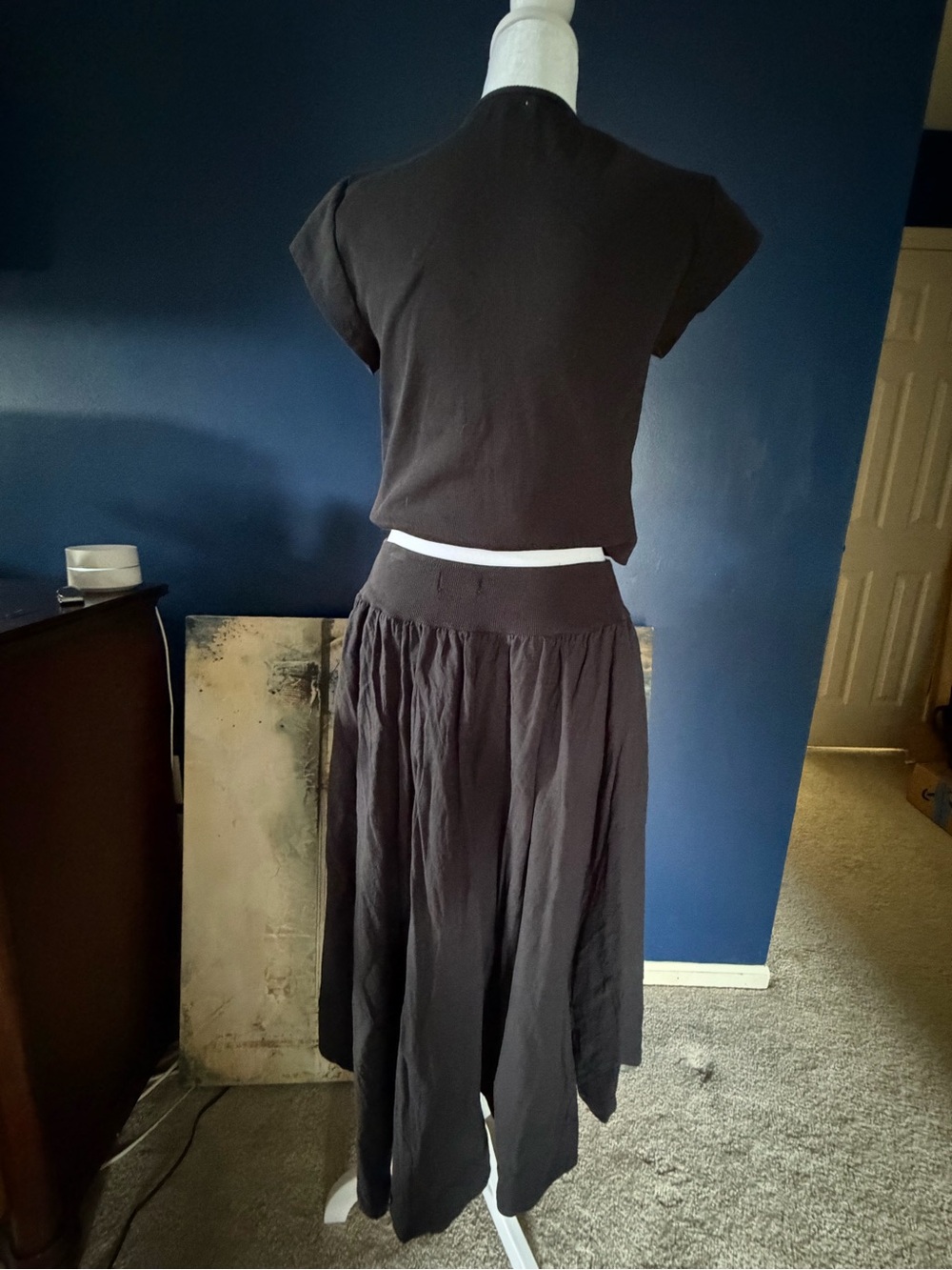 Free People Annette Tee Skirt Set Black Medium - Picture 5 of 5